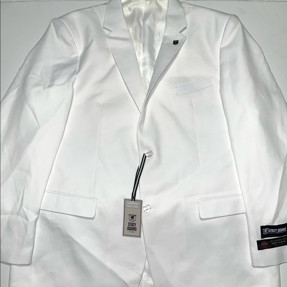 White Mens Blazer & Pant Suit Stacy Adams